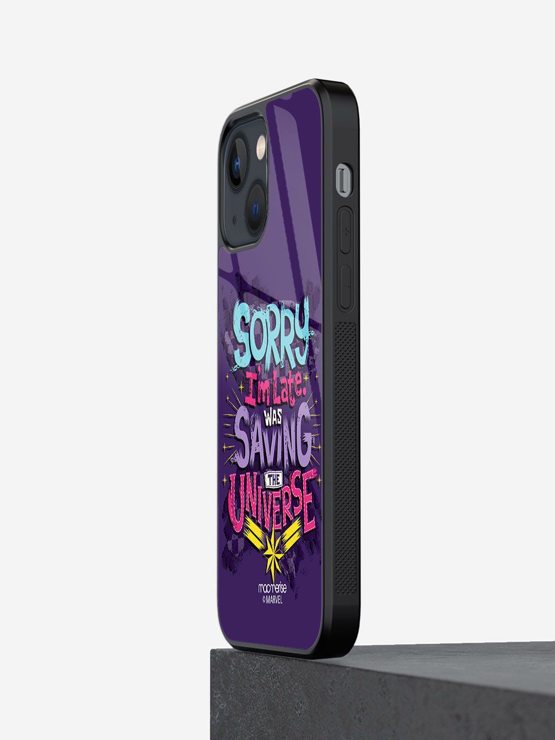 macmerise Purple Printed Saving The Universe iPhone 13 Back Case Price in India