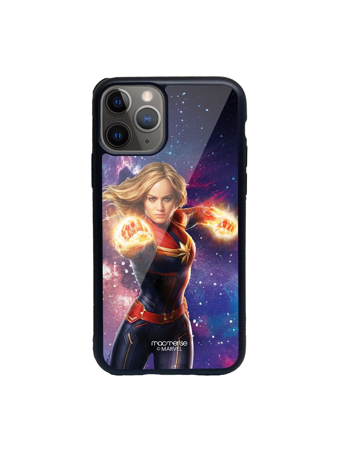 Macmerise Black Fierce Captain Marvel Printed iPhone 11 Pro Max Back Case Price in India