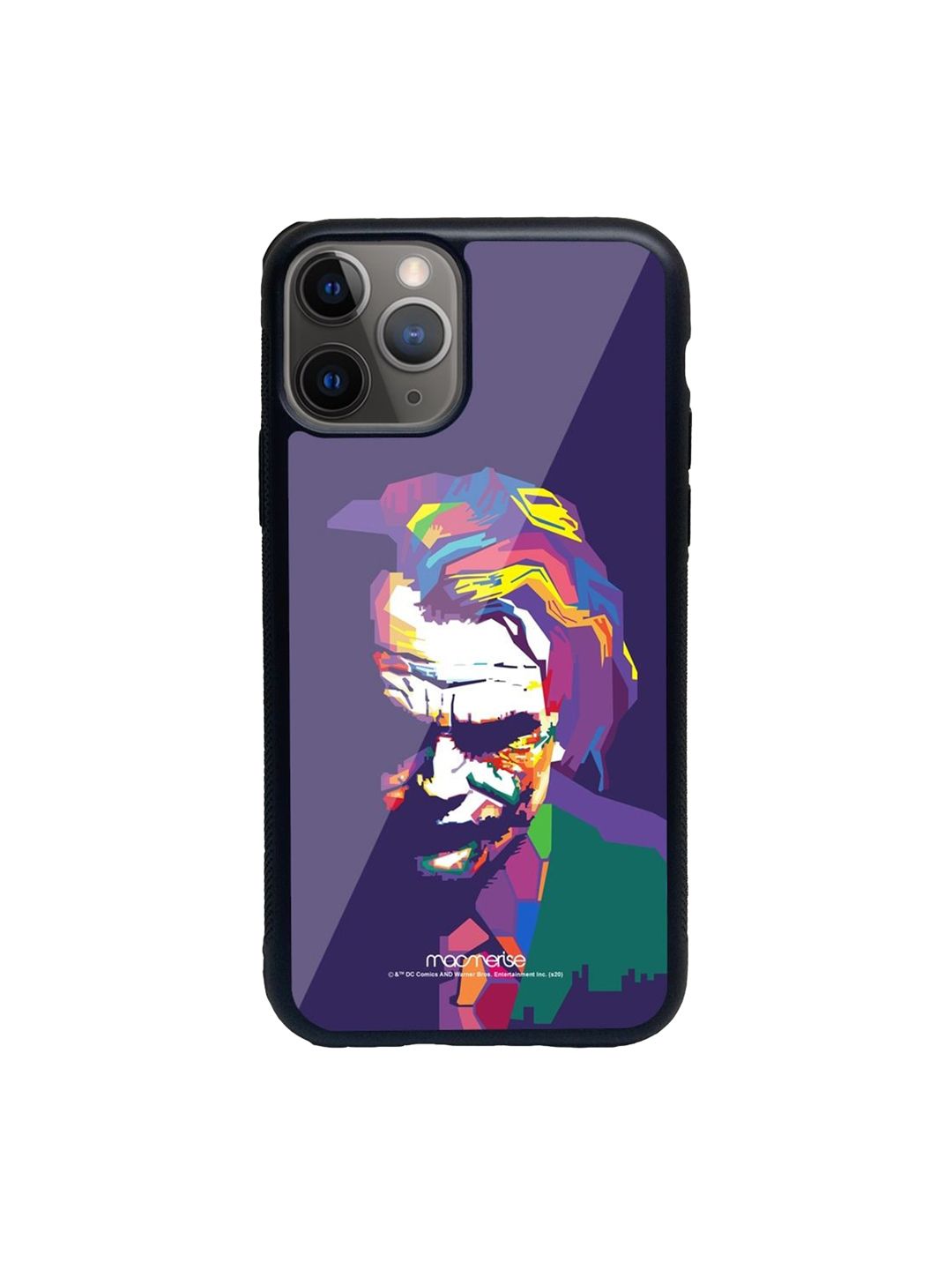 macmerise Purple & Green Blue Joker Printed iPhone 11 Pro Glass Back Case Price in India