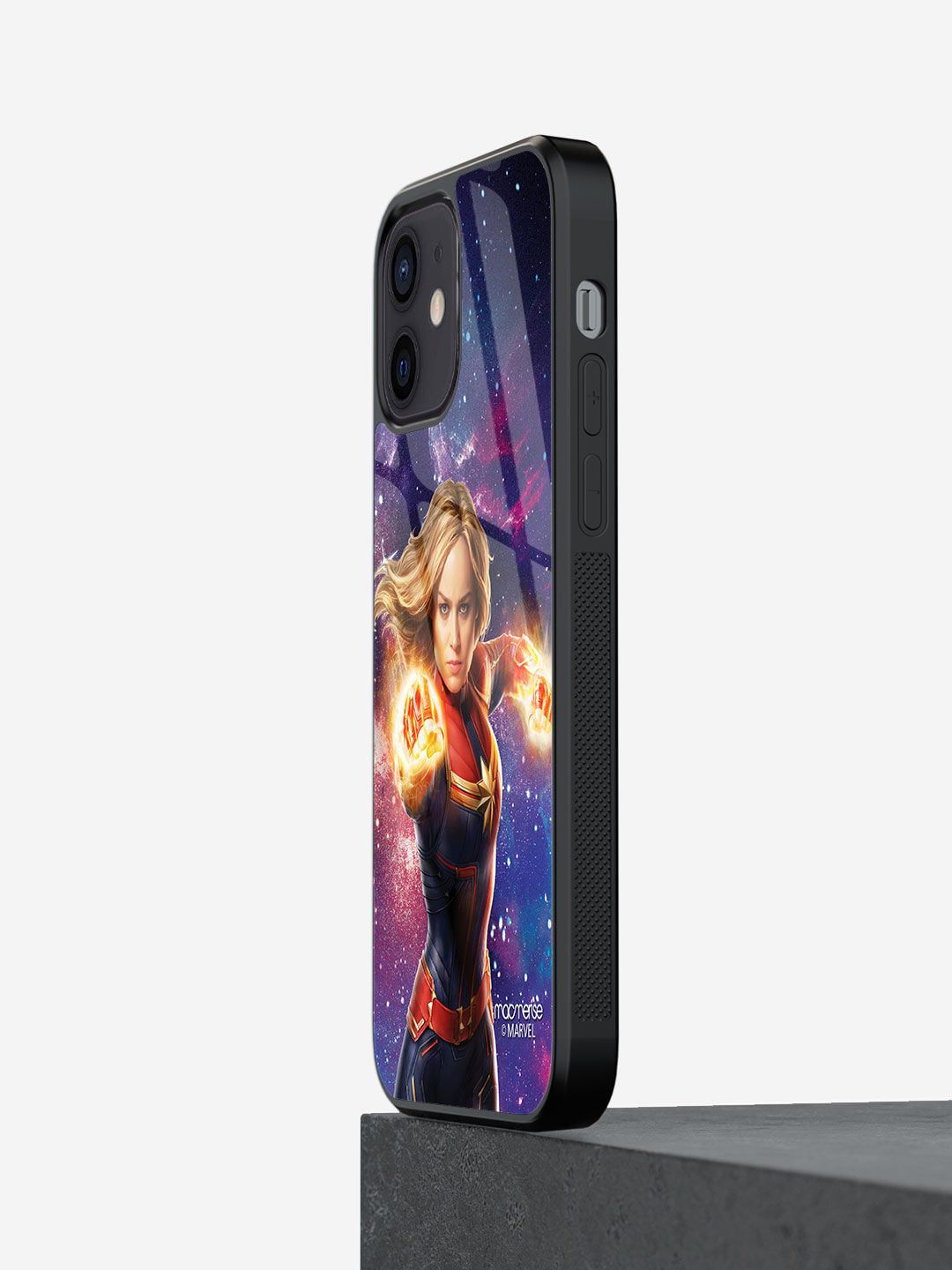 macmerise Blue & Red Fierce Captain Marvel iPhone 12 Mini Mobile Phone Case Price in India