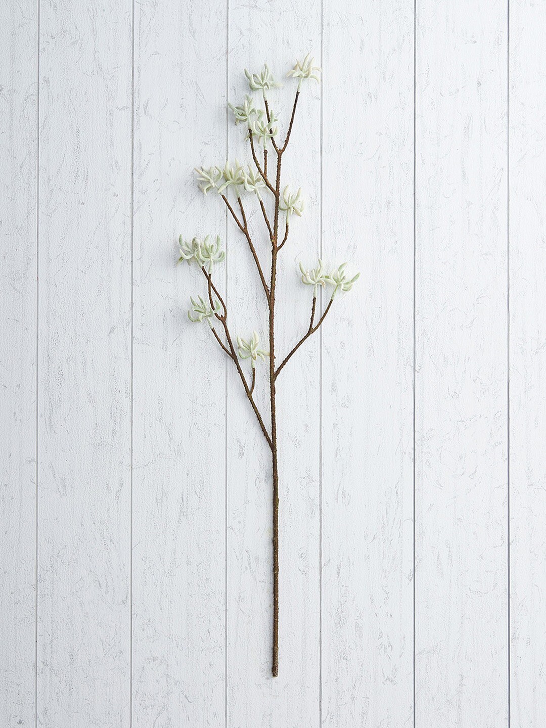 Pure Home and Living White & Green Maple Leaf Stem Artificial Plants Price in India
