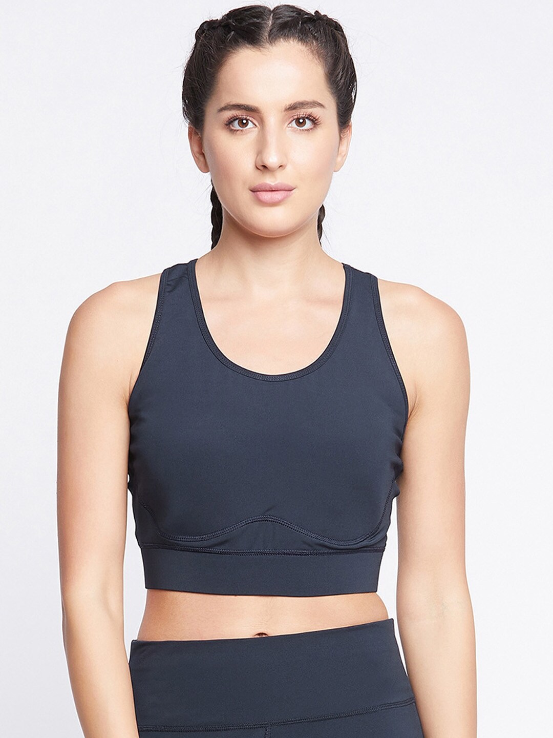 Clovia Blue Lightly Padded Non-Wired Sports Bra Price in India