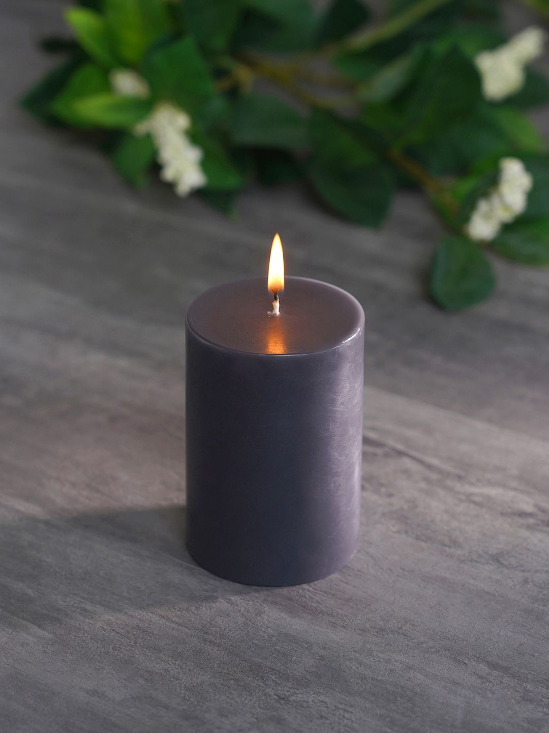 Pure Home and Living Set of 2 Charcoal Large Divine Pillar Candles Price in India