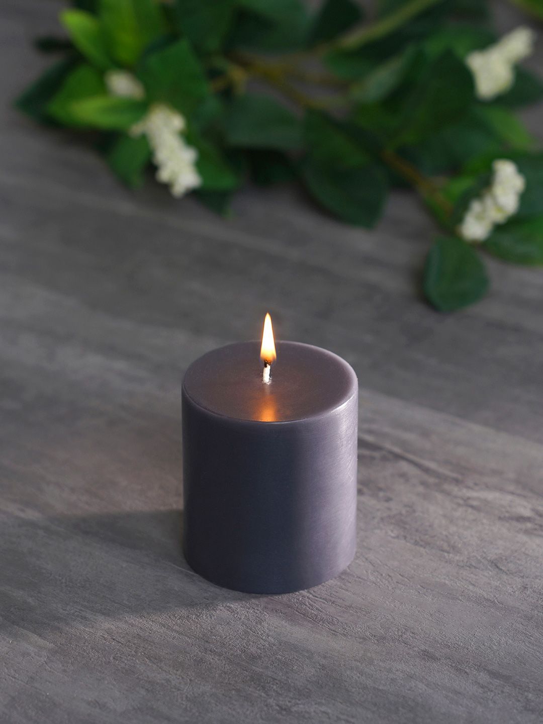 Pure Home and Living Set of 2 Charcoal Medium Divine Pillar Candles Price in India