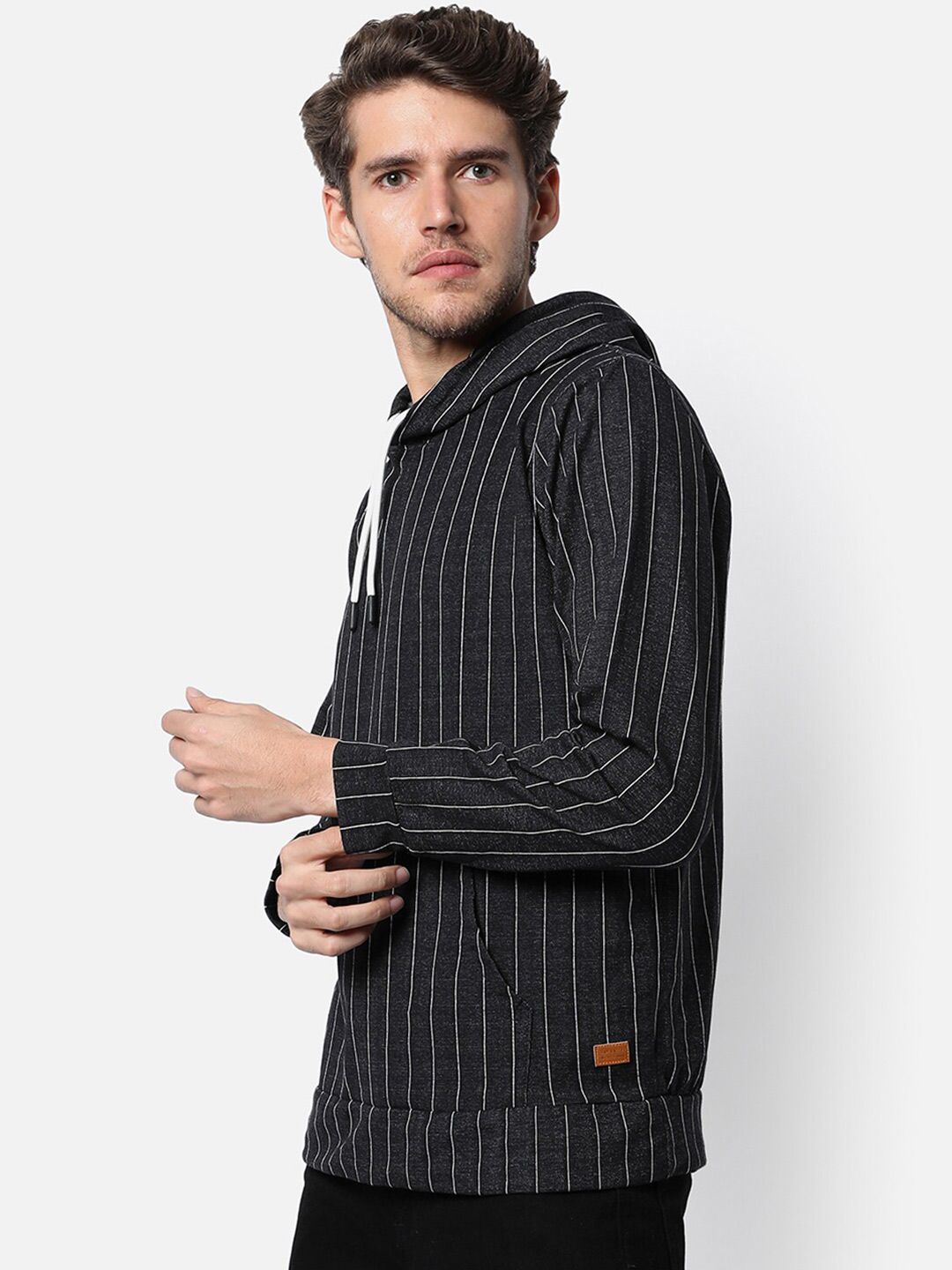 CAHOOT Men Charcoal Hooded Sweatshirt