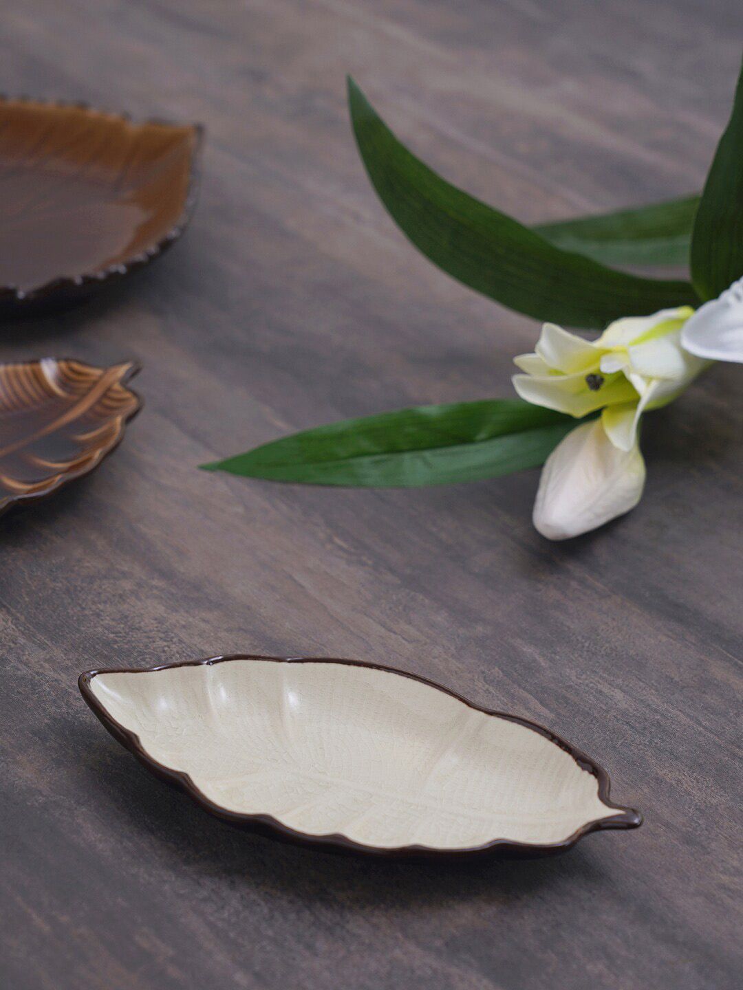 Pure Home and Living Cream-coloured Porcelian Serving Platter Price in India