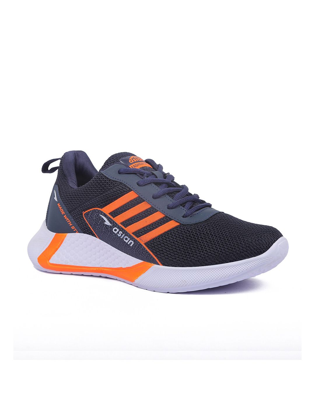ASIAN Men Navy Blue Mesh Running Shoes