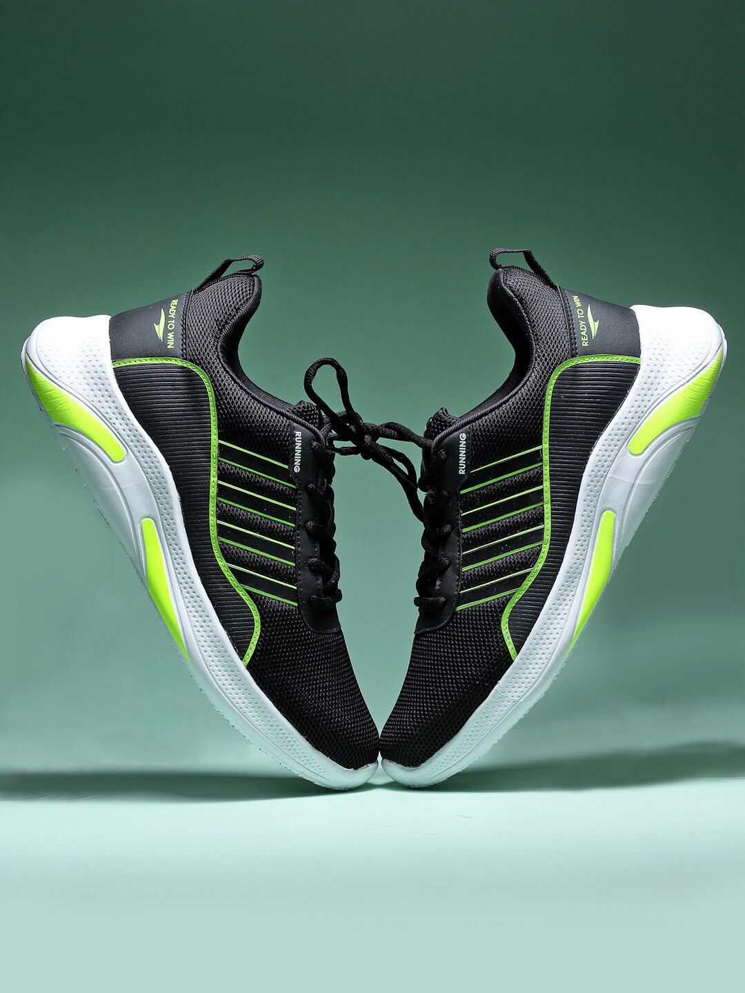 ASIAN Men Black Mesh Running Shoes