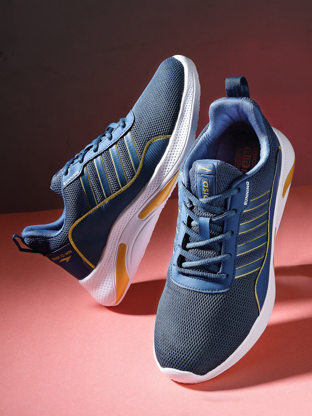 ASIAN Men Turquoise Blue Mesh Running Shoes