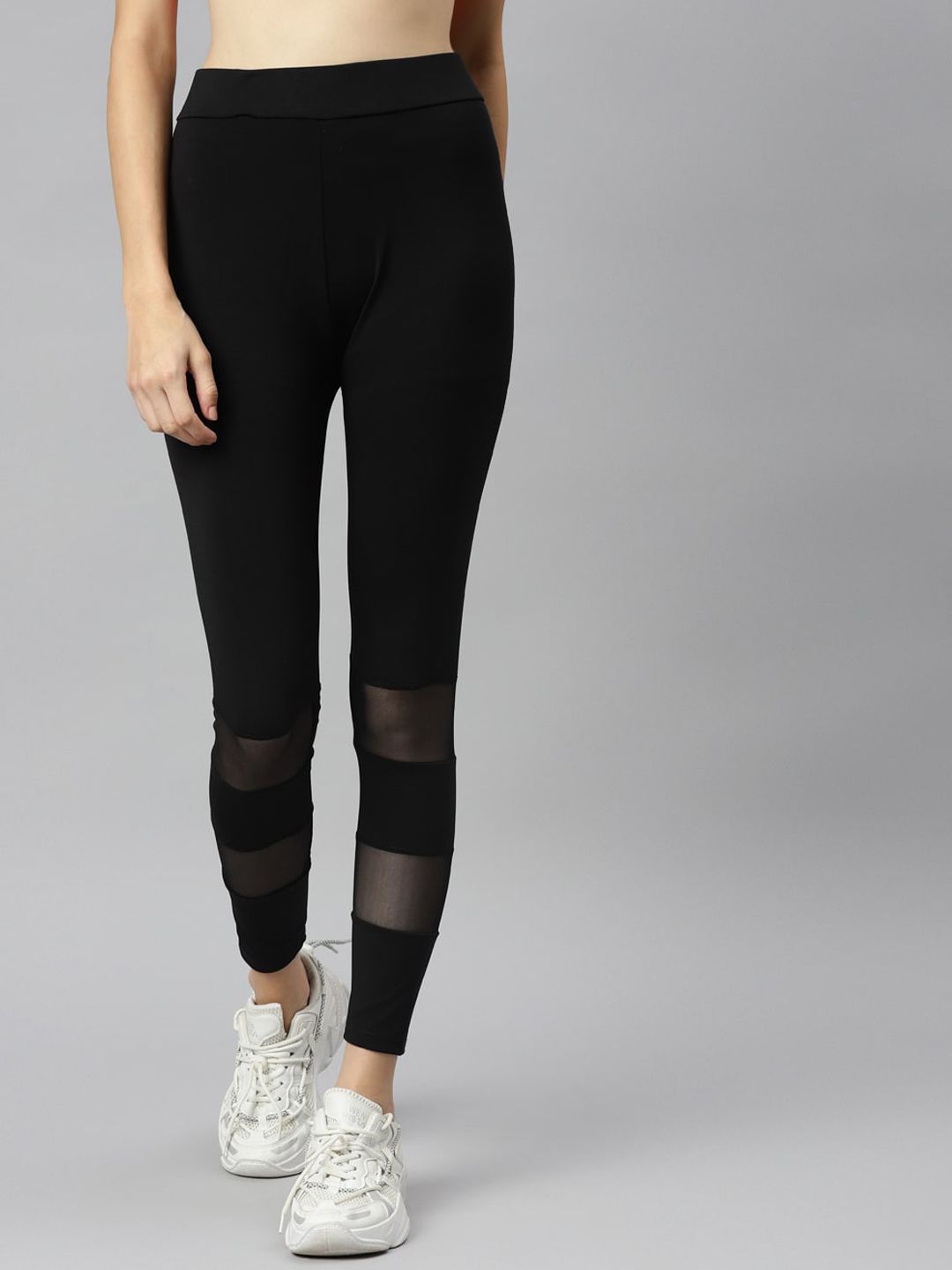 Aarika Women Black Solid Slim-Fit Knitted Tights Price in India