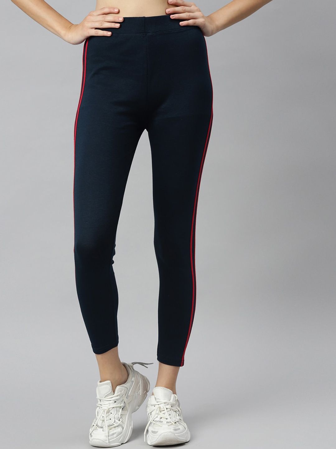 Aarika Women Navy Blue Solid Tights Price in India