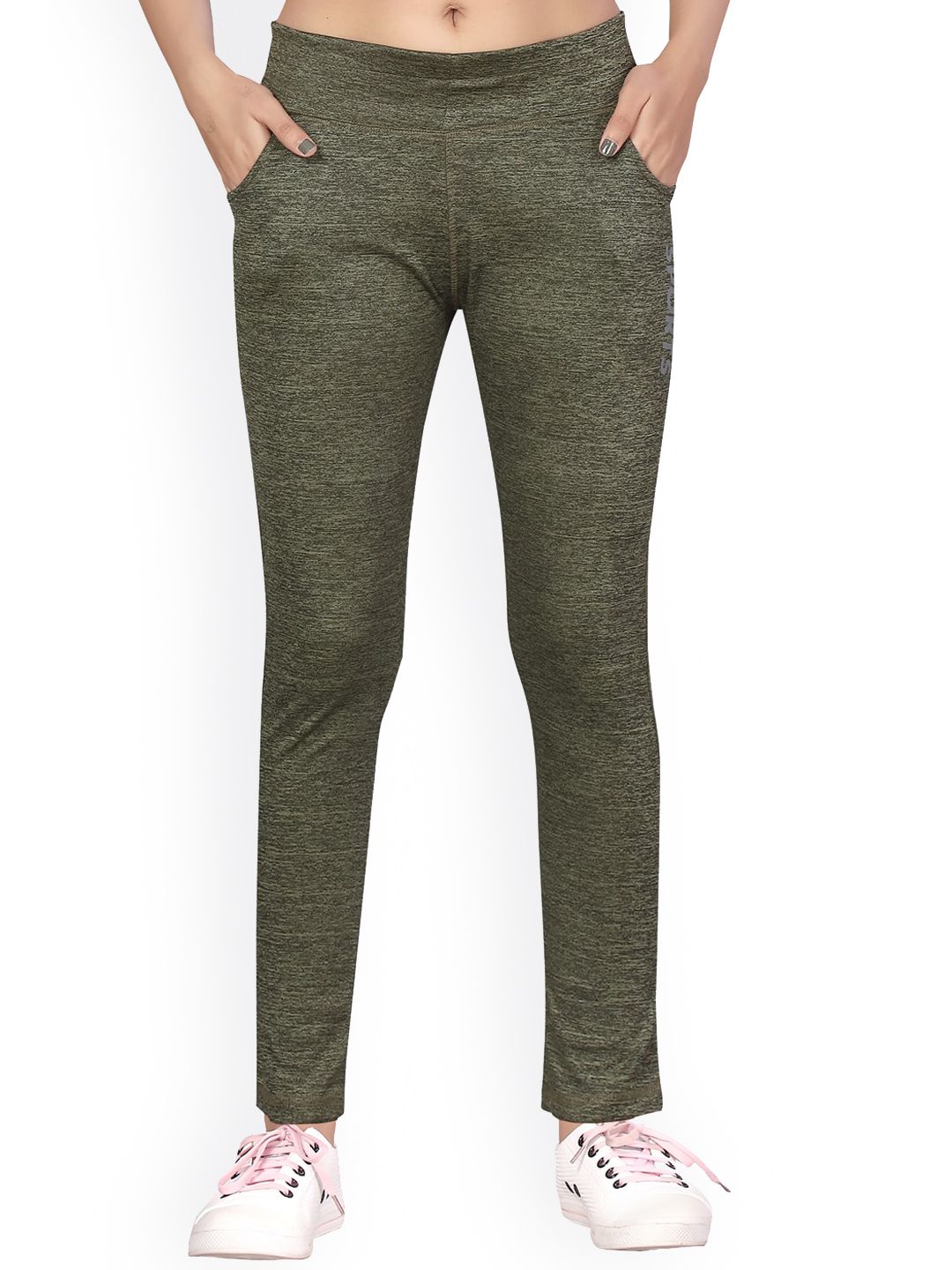 Aarika Women Olive Green Textured Tights Price in India