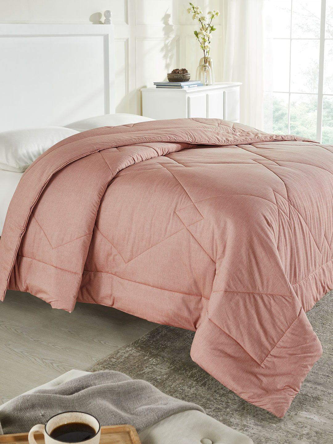 Trident Peach-Coloured AC Room 150 GSM Double Bed Comforter Price in India