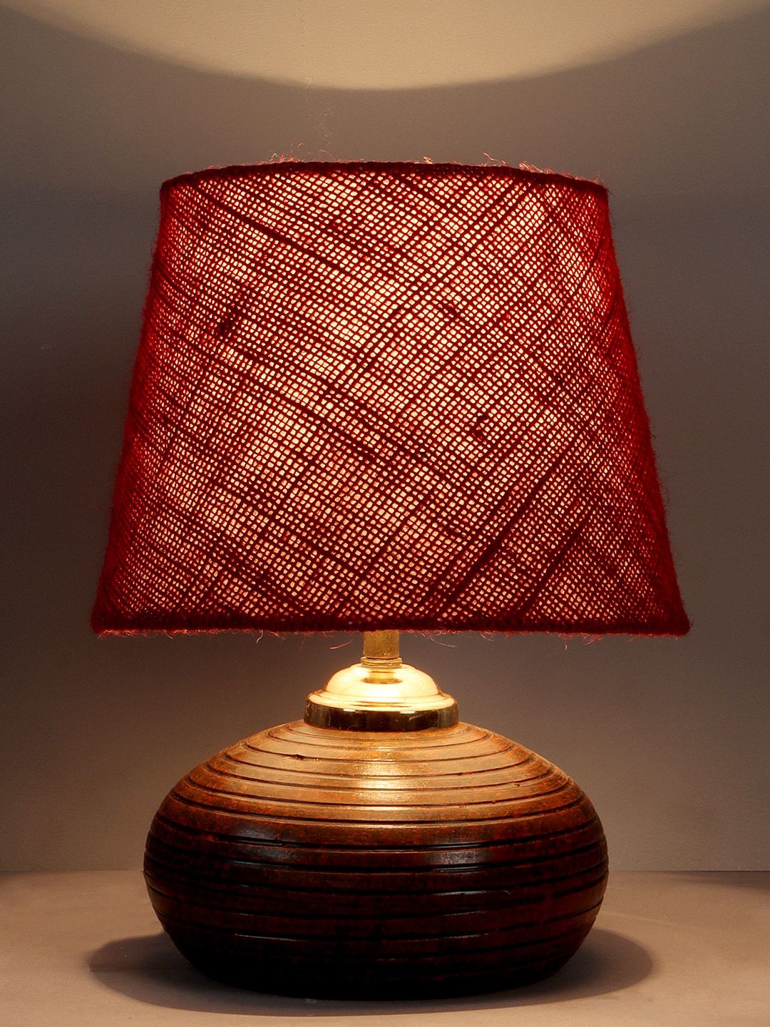 foziq Brown Textured Table Lamps Price in India