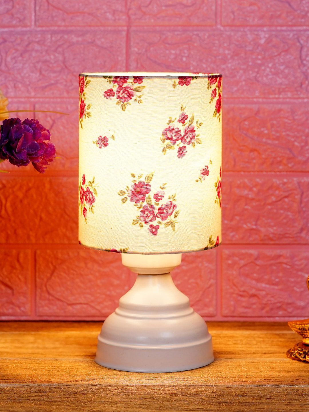 foziq White Printed Table Lamp Price in India