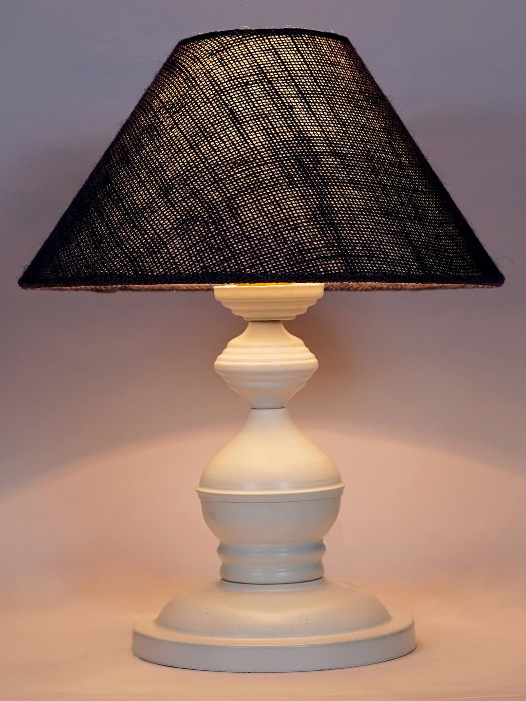 foziq White & Black Printed Table Lamps Price in India