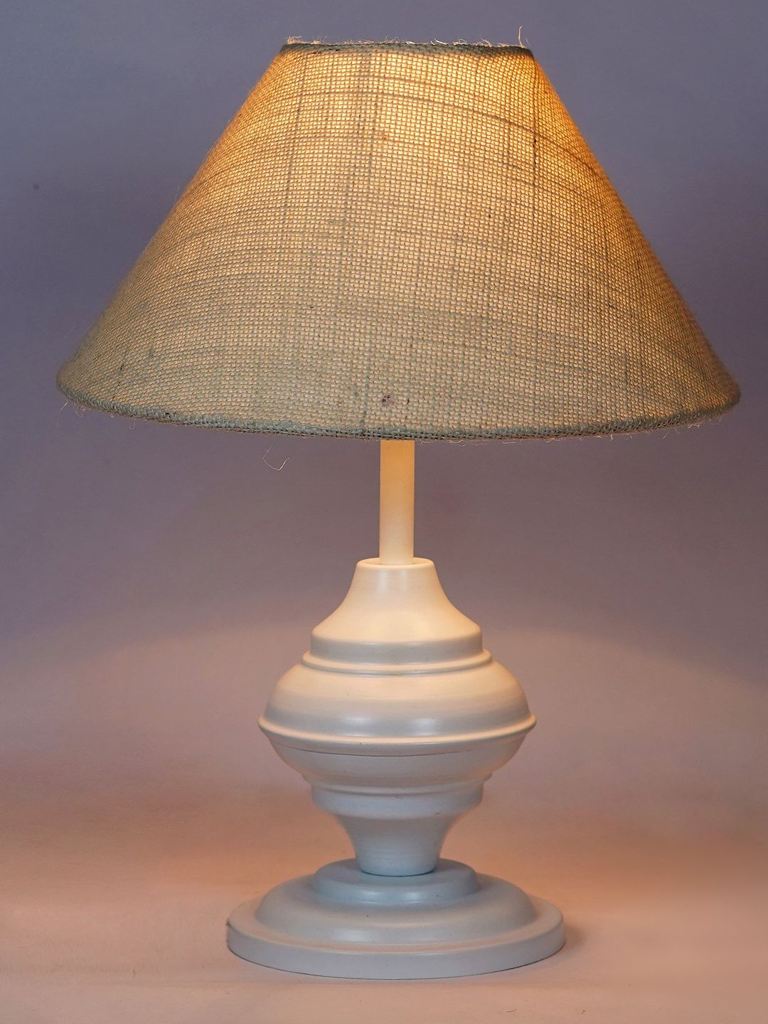 foziq White & Beige Textured Table Lamps With Shade Price in India