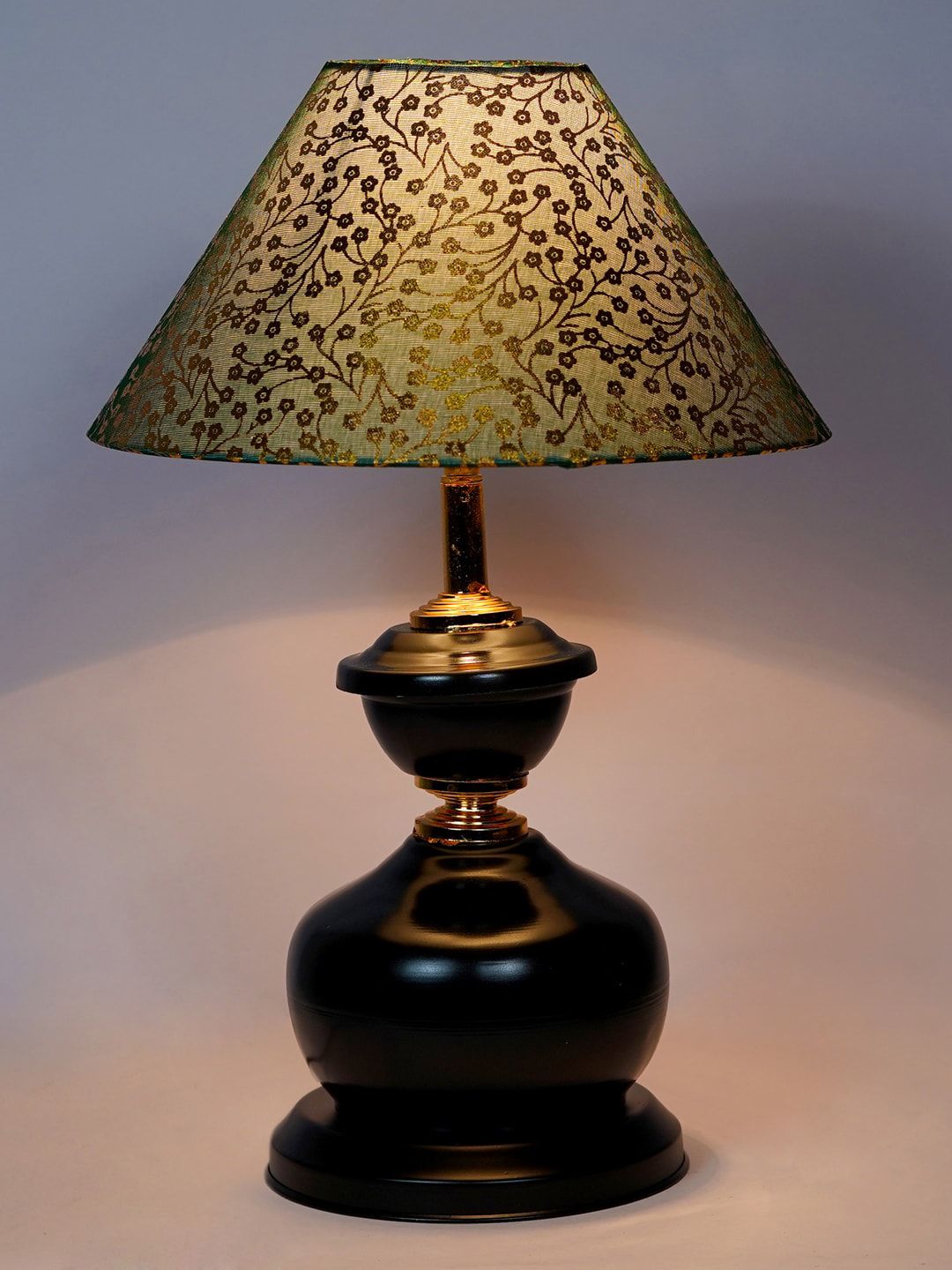 foziq Brown & Gold Printed Table Lamps Price in India