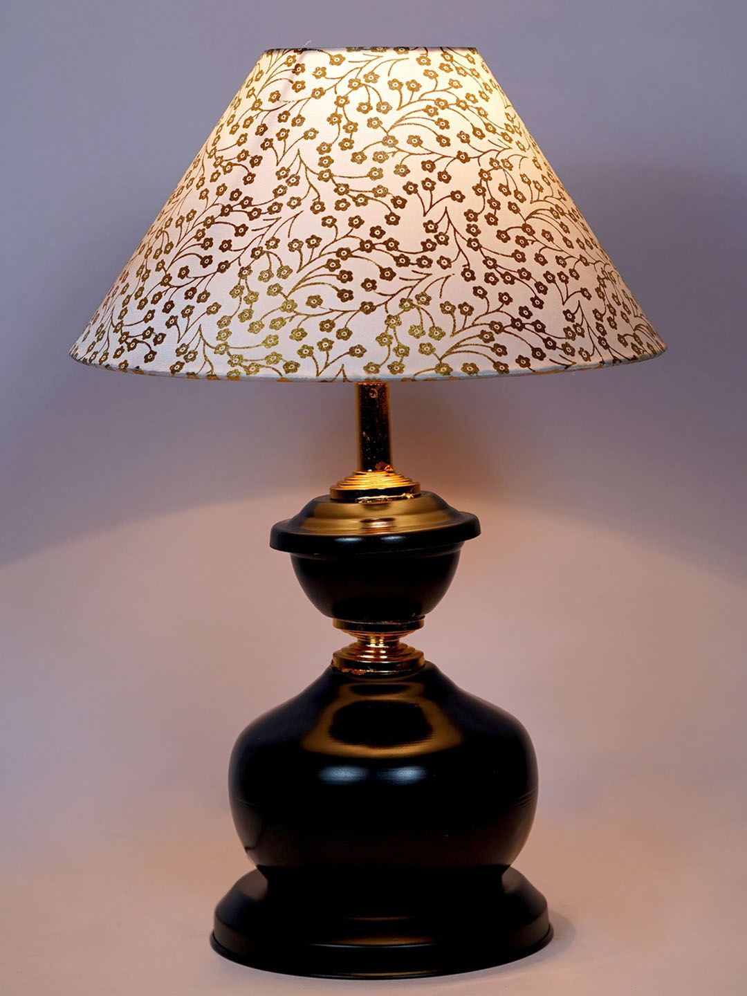 foziq Brown & White Printed Table Lamps Price in India