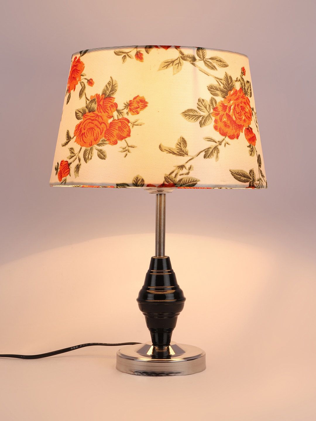 foziq Black Printed Table Lamps With Metal Base Price in India