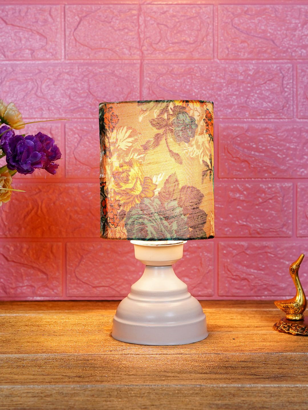 foziq White Printed Table Lamp Price in India