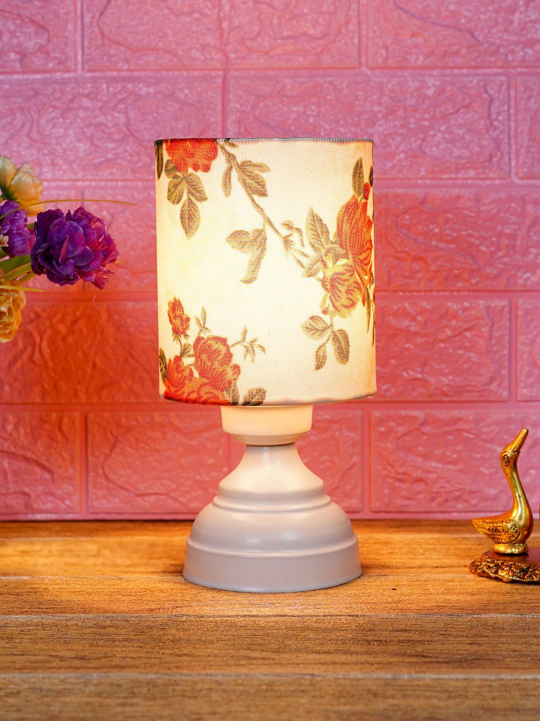 foziq White Printed Table Lamps Price in India