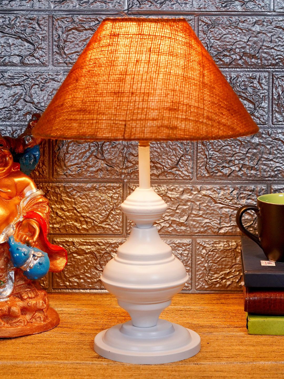 foziq White Solid Metal Table Lamps Price in India