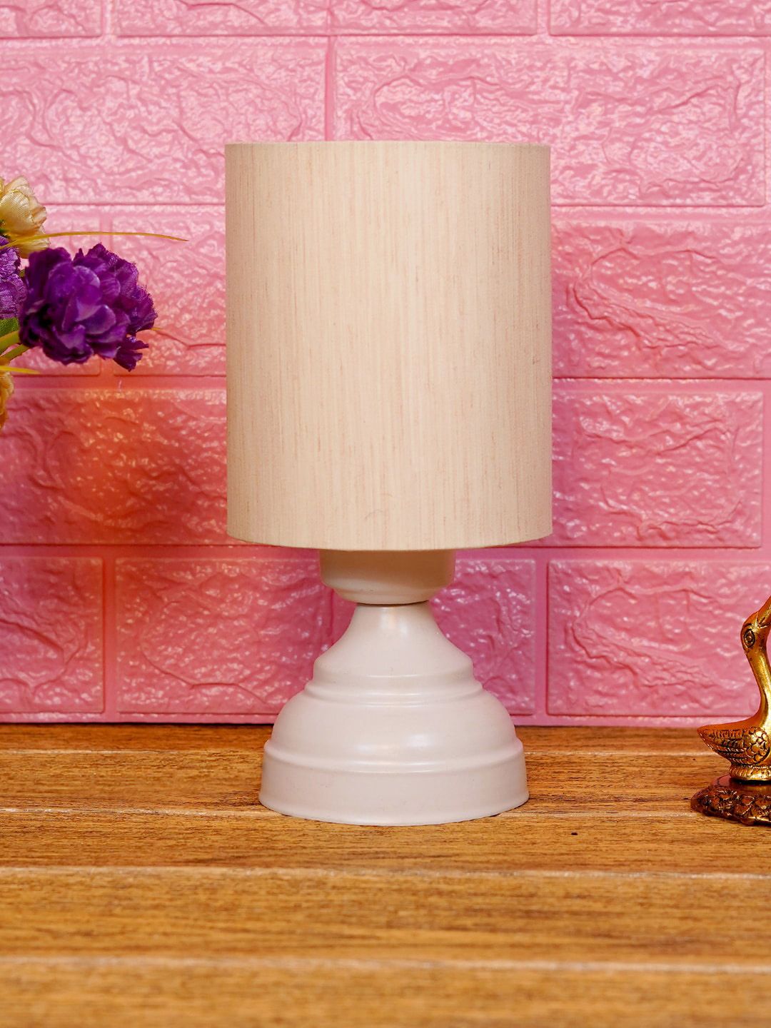 foziq White & Cream Solid Table Lamps Price in India