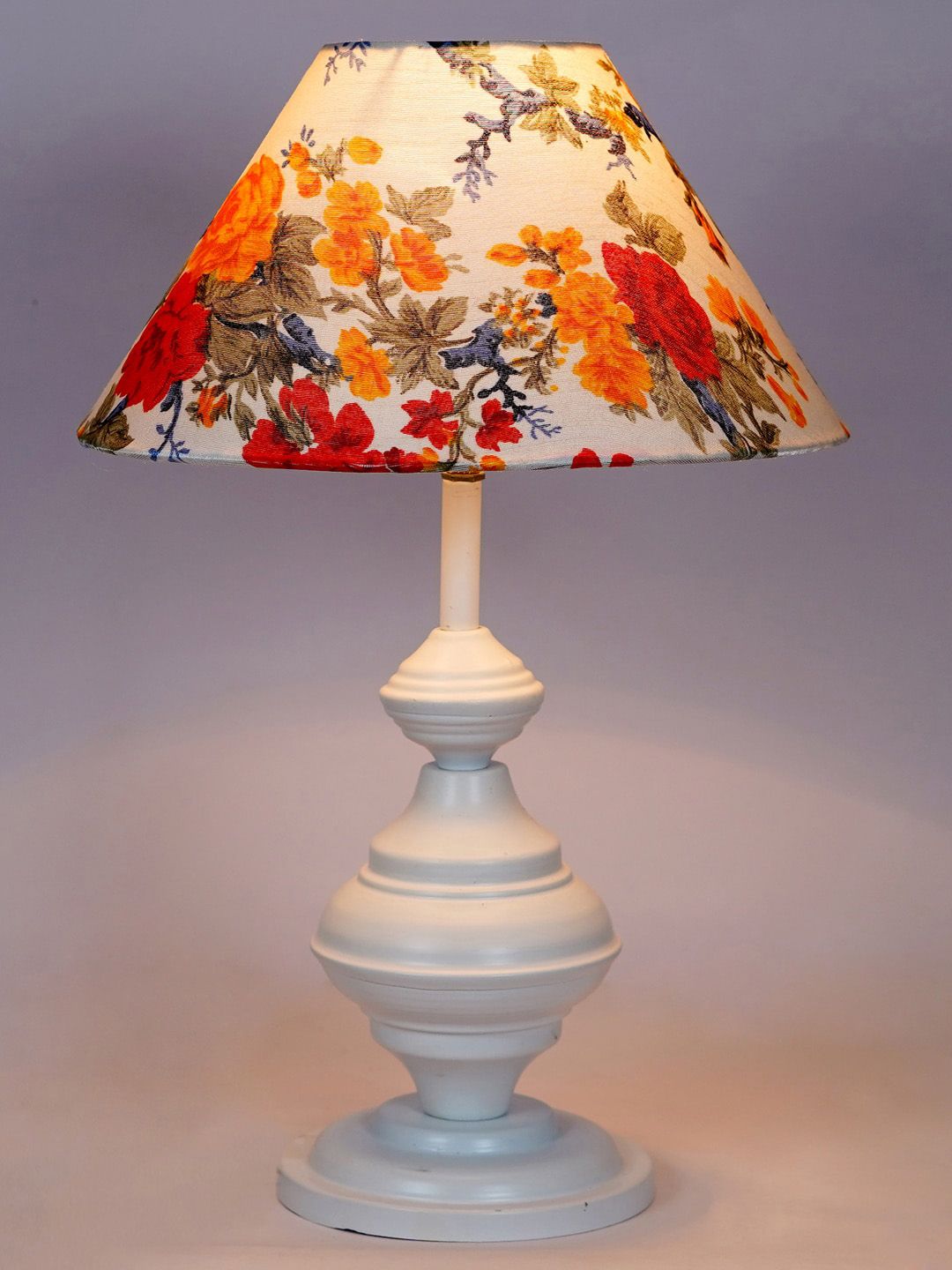 foziq  White Printed Table Lamp Price in India