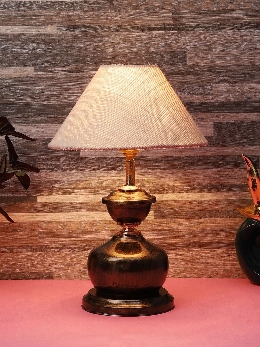 foziq Copper Textured Table Lamp Price in India