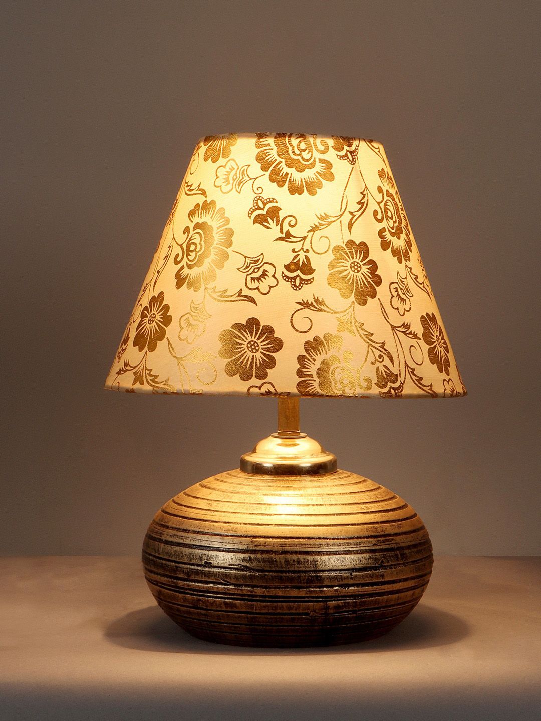 foziq Mustard Printed Table Lamps Price in India