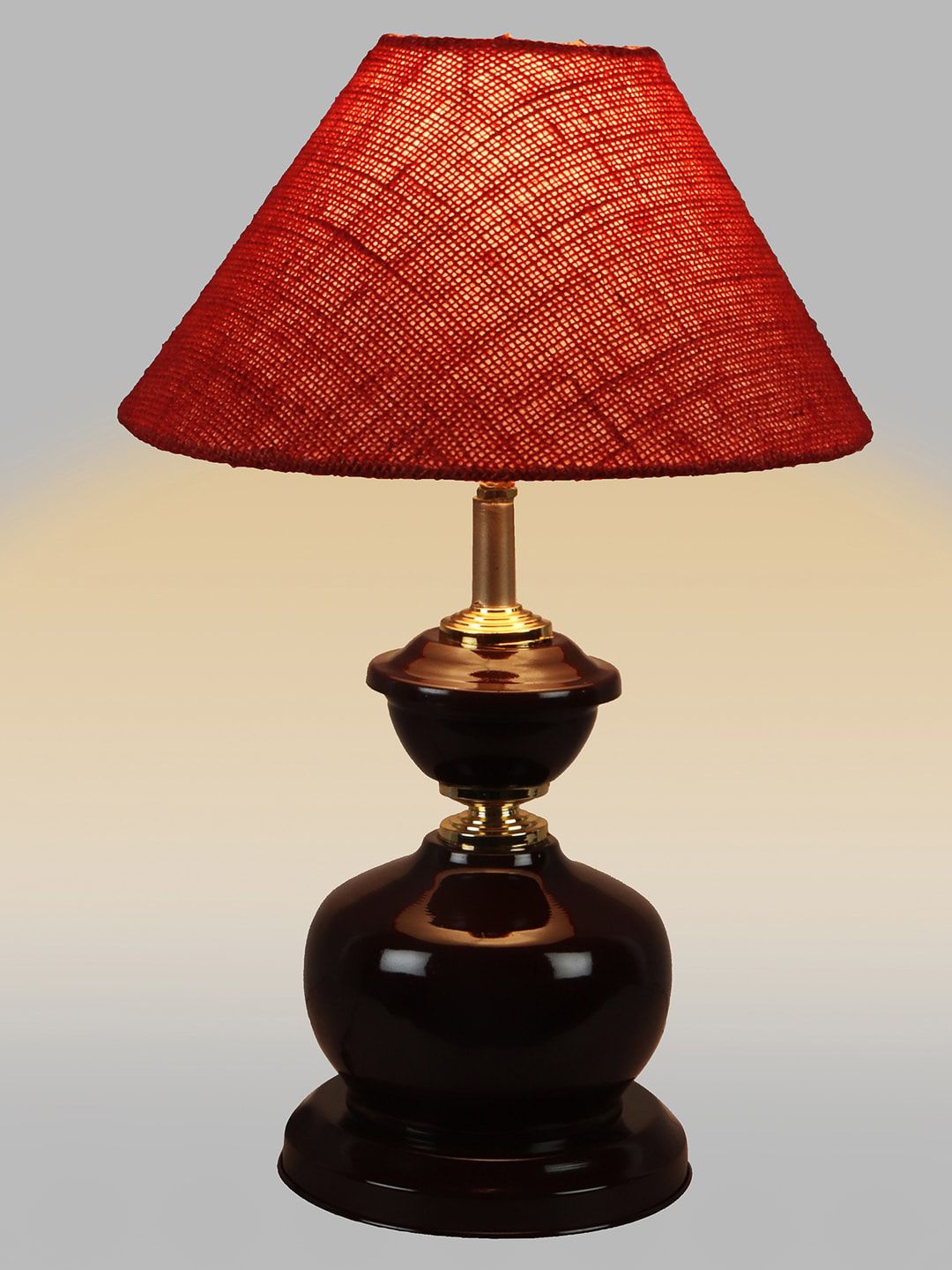 foziq Brown Printed Table Lamp Price in India