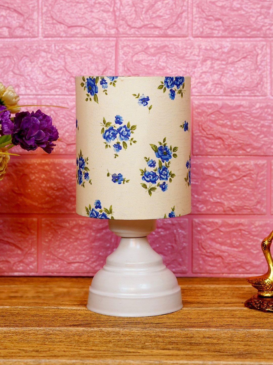 foziq White Printed Table Lamp Price in India