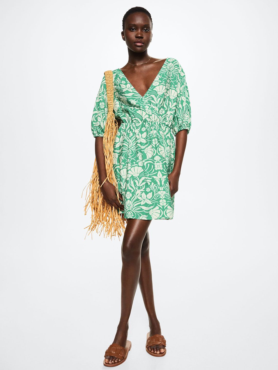 green emerald velvet dress Green Waves UPF50 Cap Sleeve Shift Dress