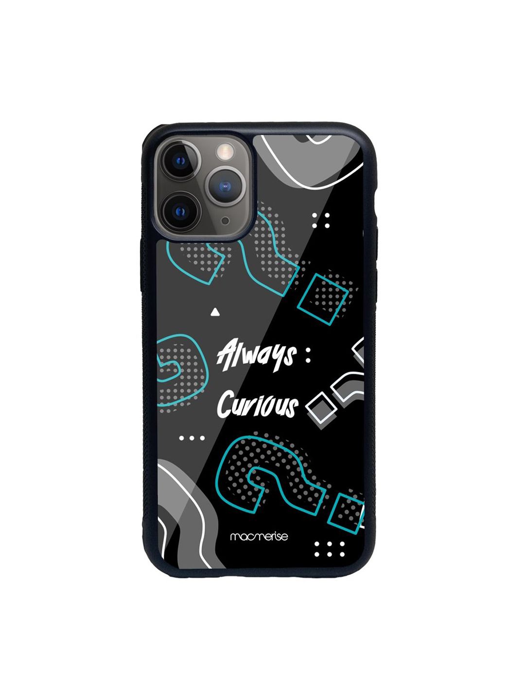 macmerise Black Always Curious Printed iPhone 11 Pro Back Case Price in India