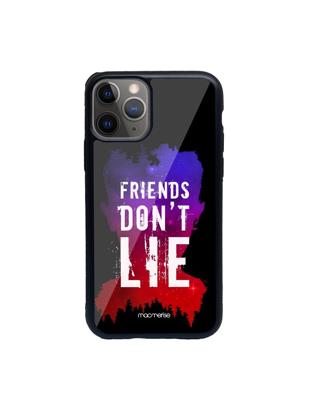 macmerise Black Printed Iphone 11 Pro Glass Mobile Case Price in India