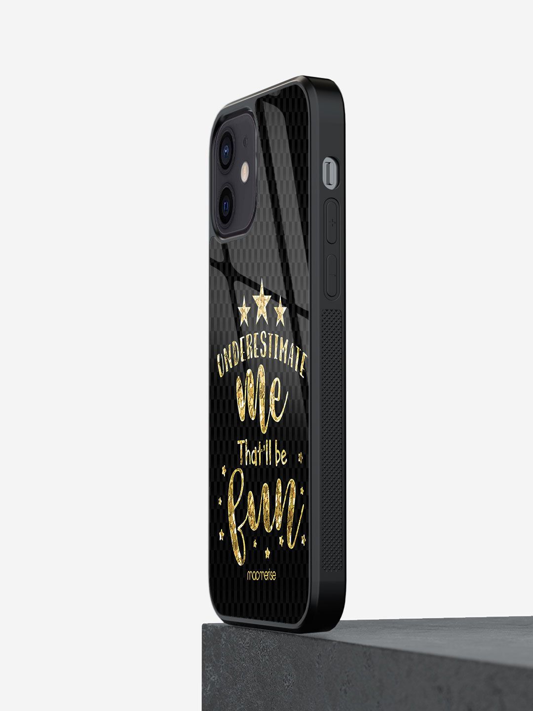 macmerise Black And Gold Toned Printed iPhone 12 Mini Back Case Price in India