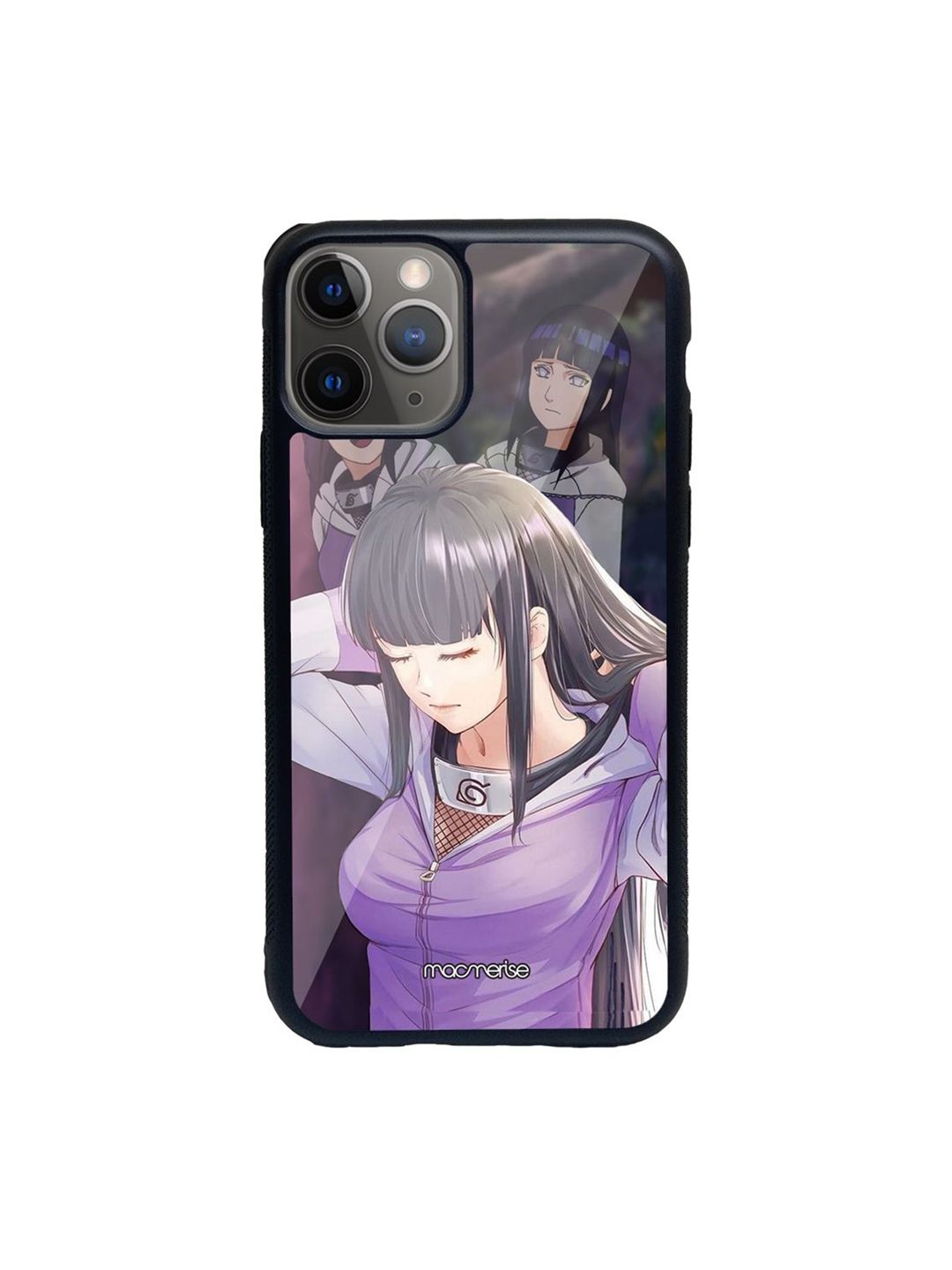 macmerise Black And Purple Printed Iphone 11 Pro Max Glass Mobile Case Price in India