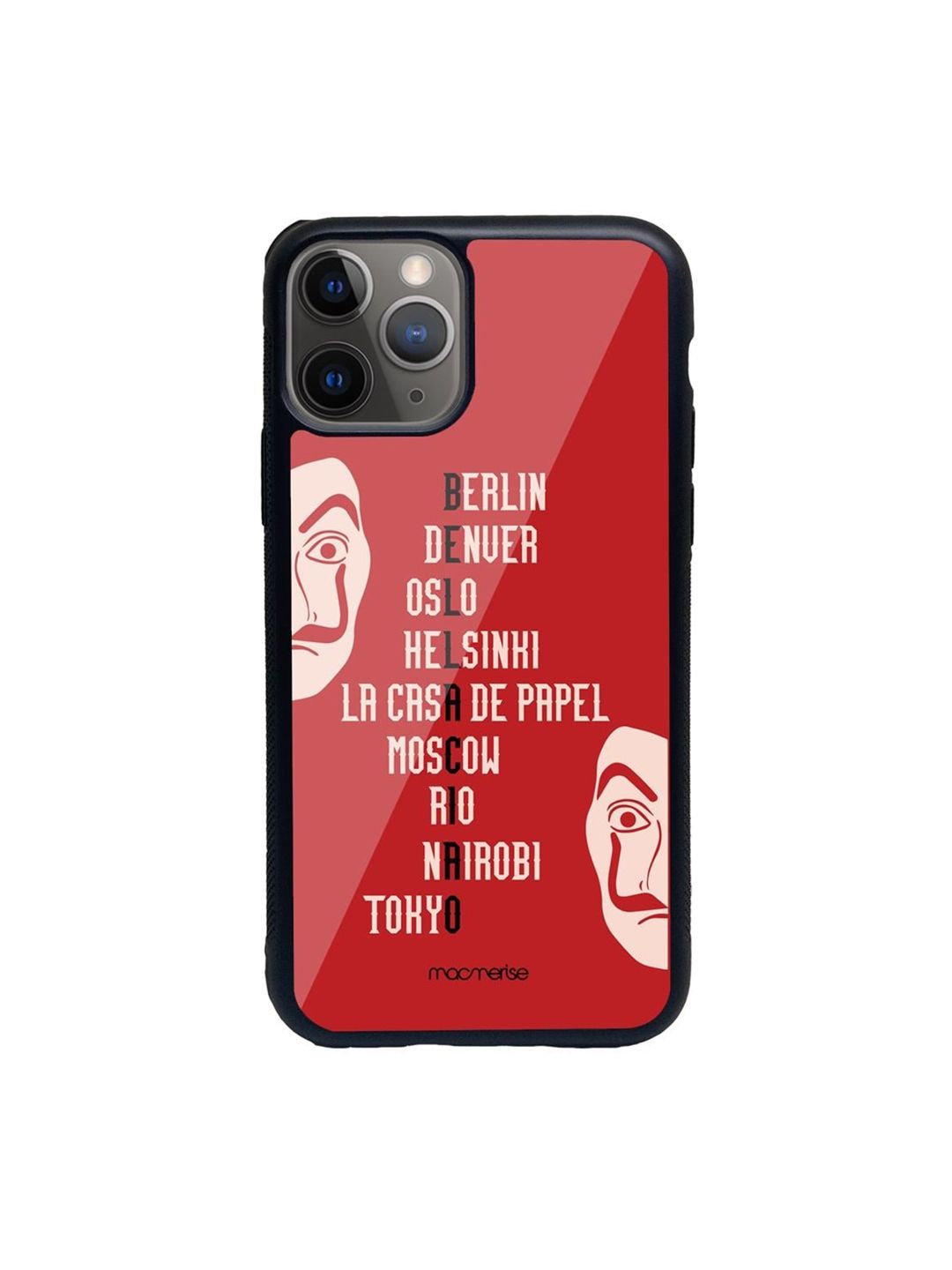 macmerise Red And White Typography Print iPhone 11 Pro Glass Back Case Price in India
