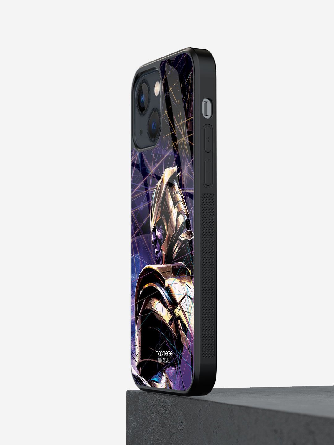 macmerise Purple And Black Thanos Print Iphone 13 Glass Mobile Case Price in India