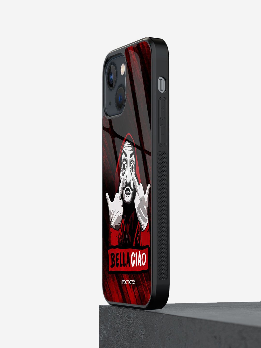 macmerise Black & Red Bella Ciao Printed iPhone 13 Mini Back Case Price in India