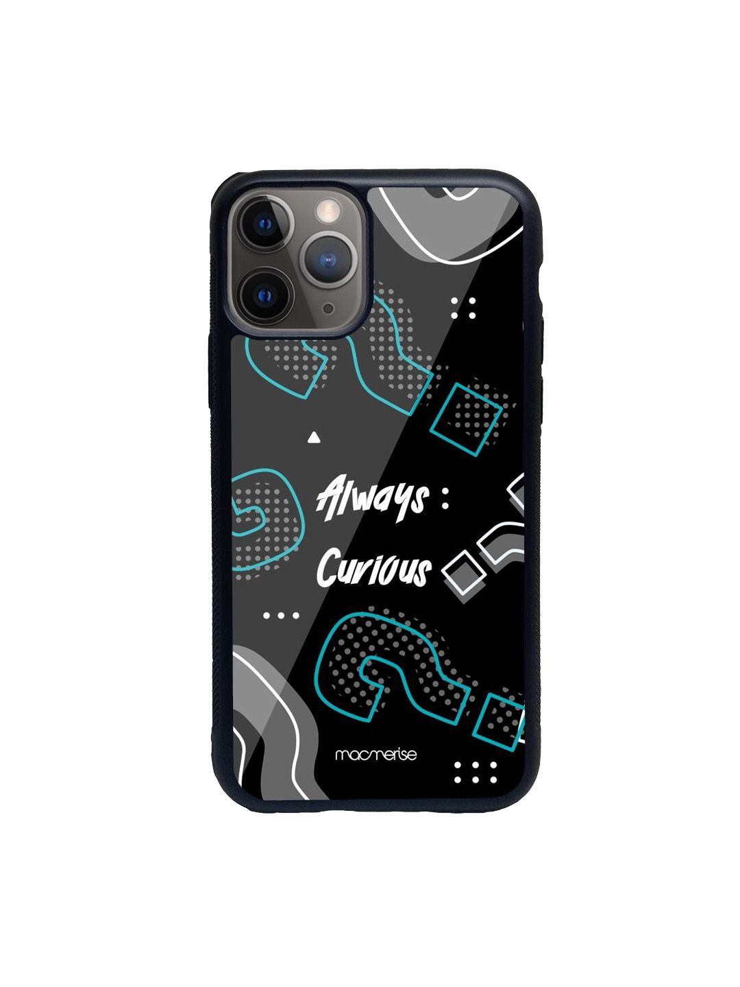 macmerise Black Printed Always Curious iPhone 11 Pro Max Back Case Price in India