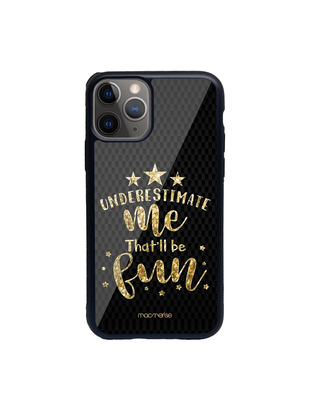 macmerise Black & Gold-Toned Typography Printed iPhone 11 Pro Mobile Case Price in India