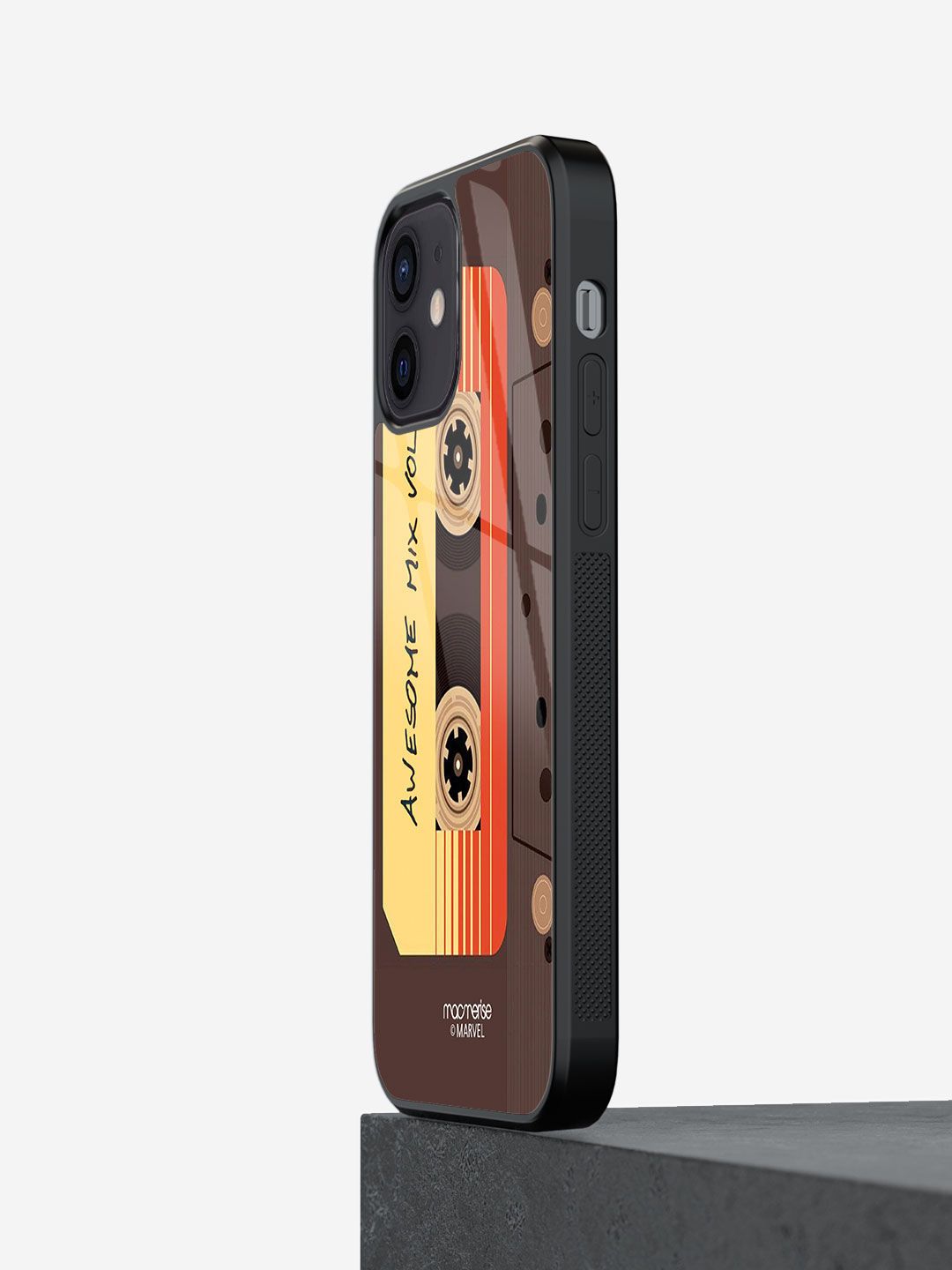 macmerise Brown & Yellow Awesome Mix Tape Printed  iPhone 12 Mini Mobile Phone Case Price in India