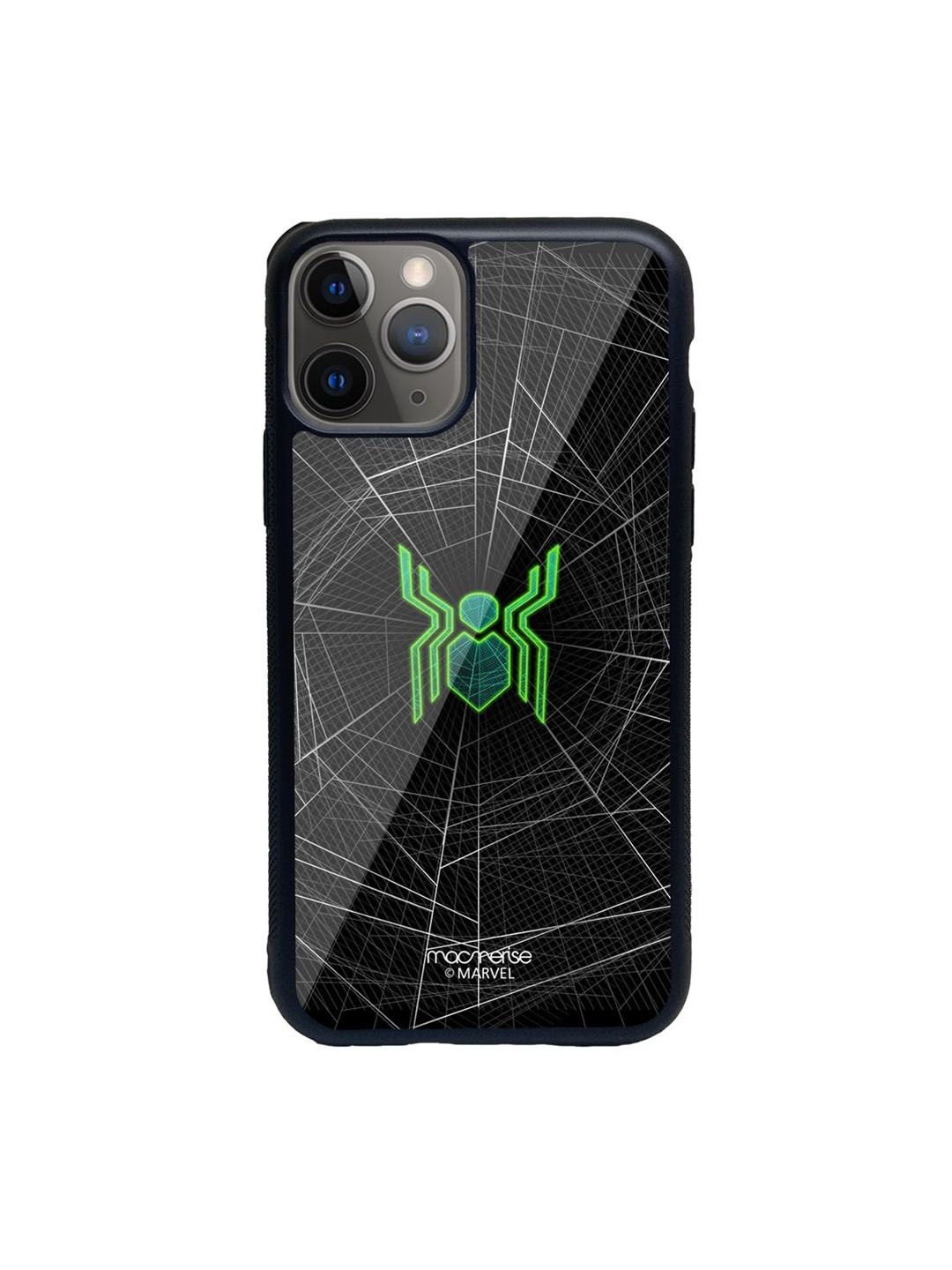 macmerise Black Spiderman Logo Web Printed Iphone 11 Pro Max Mobile Back Case Price in India