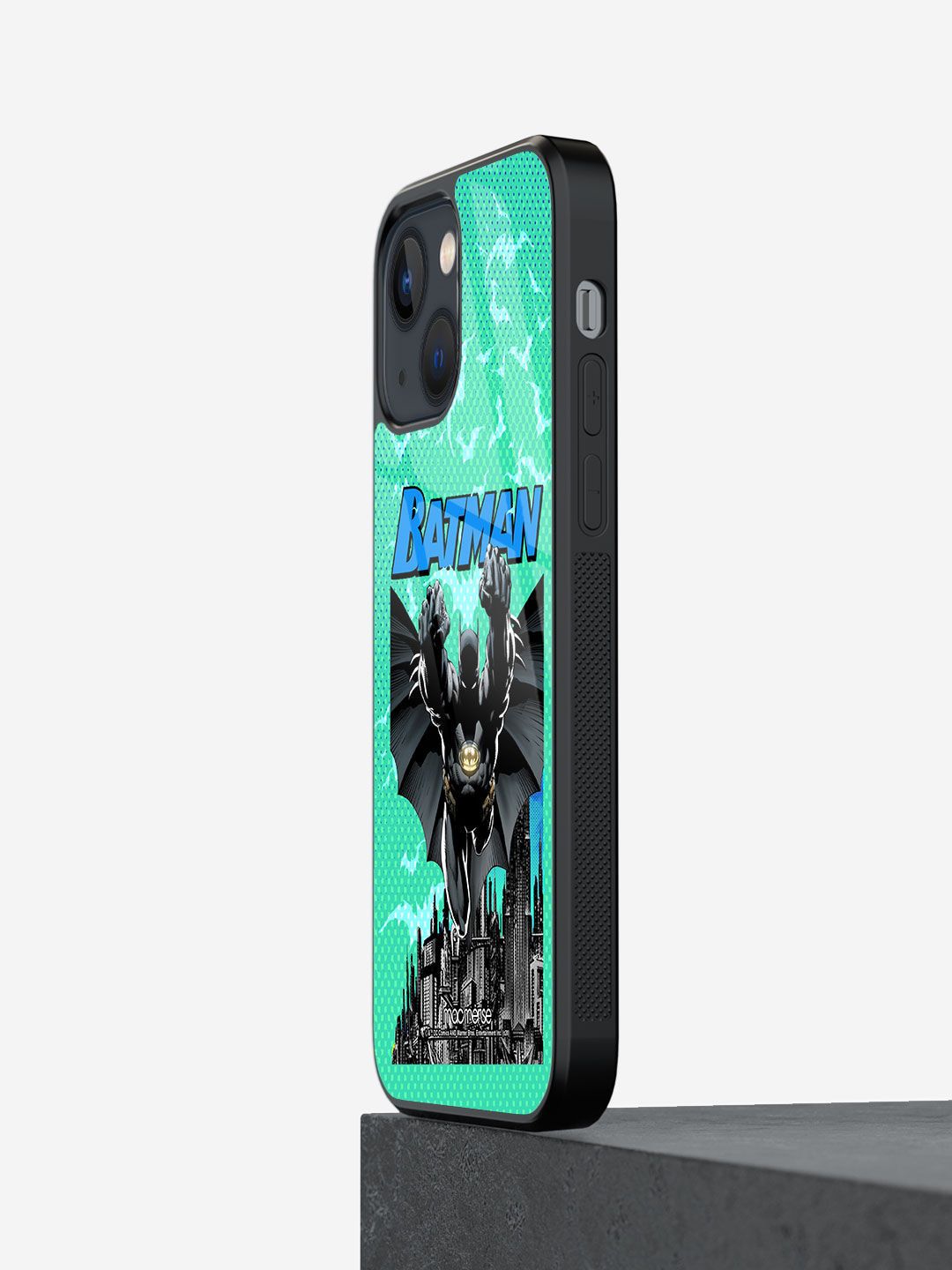macmerise Sea Green Batman Printed Glass Iphone 13 Mini Back Case Price in India