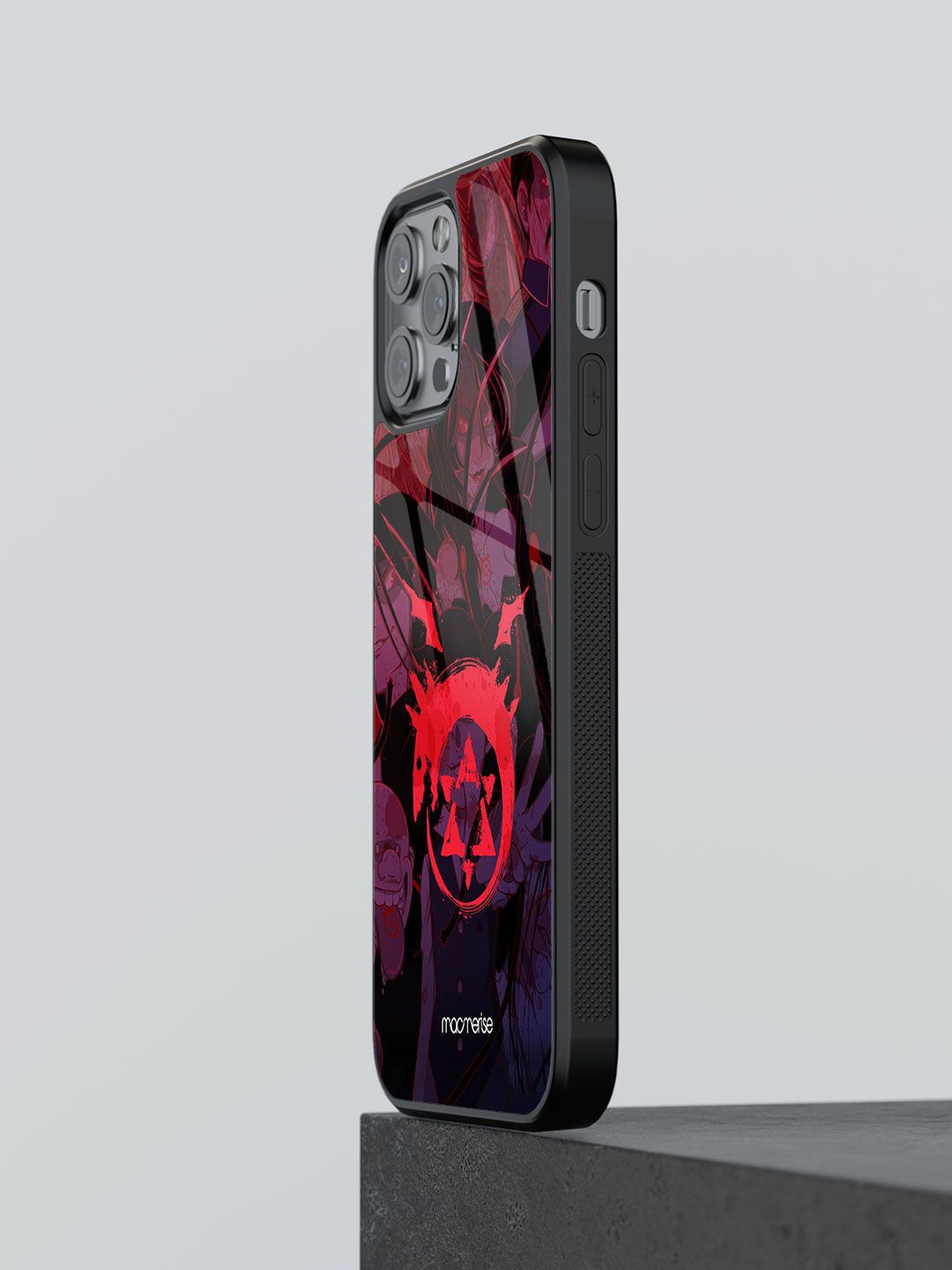Macmerise Black & Red Printed Iphone 13 Pro Max Glass Phone Case Price in India