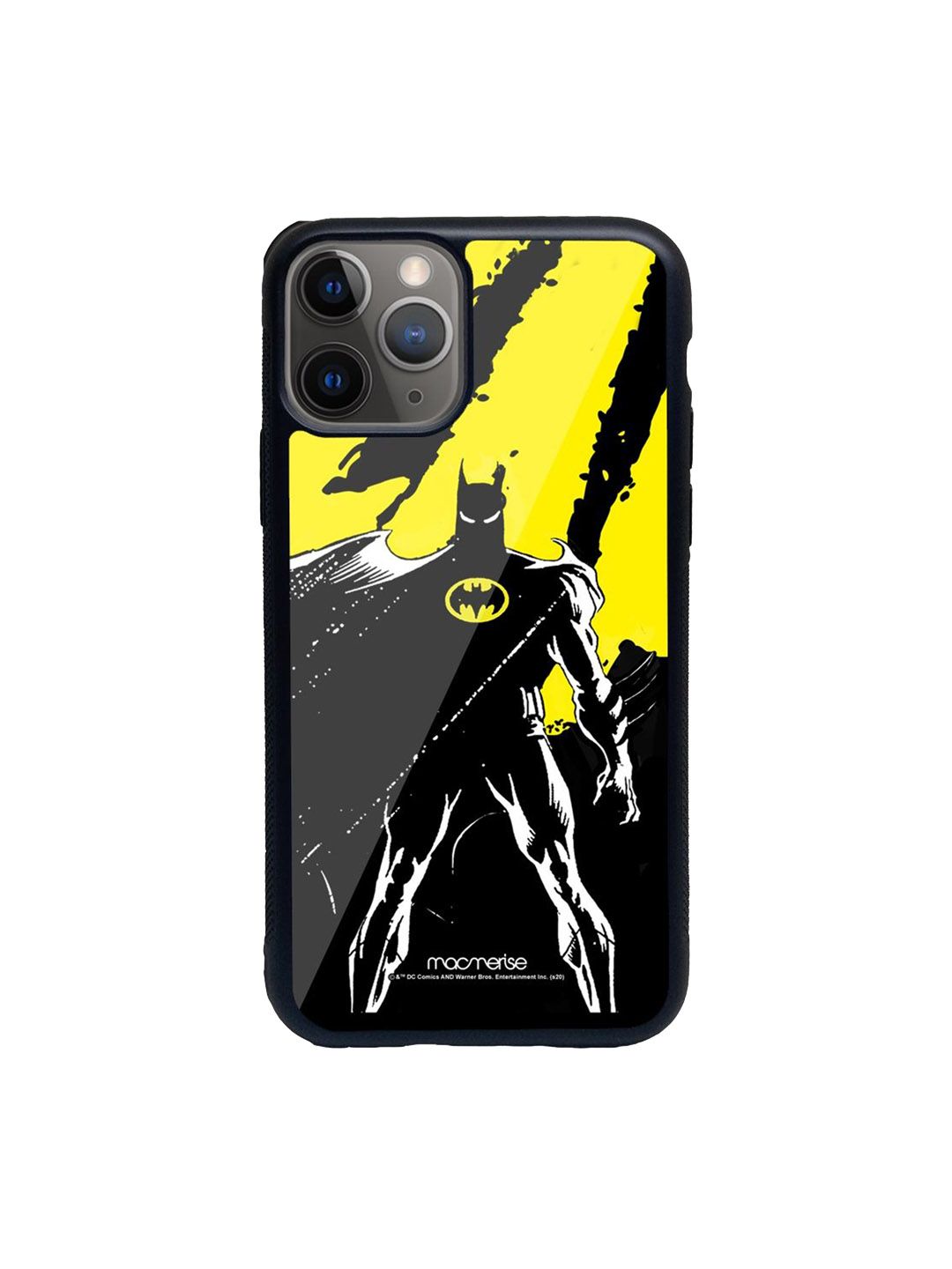 Macmerise Black & Yellow Printed Glass iPhone 11 Pro Max Back Case Price in India