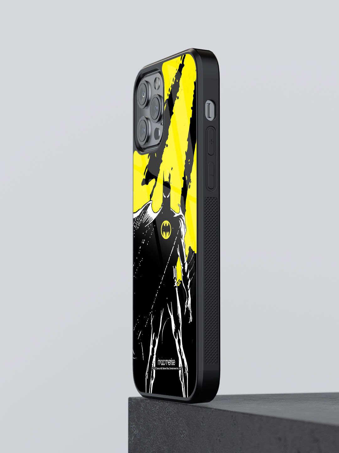 Macmerise Black & Yellow Printed Iphone 13 Pro Glass Phone Case Price in India