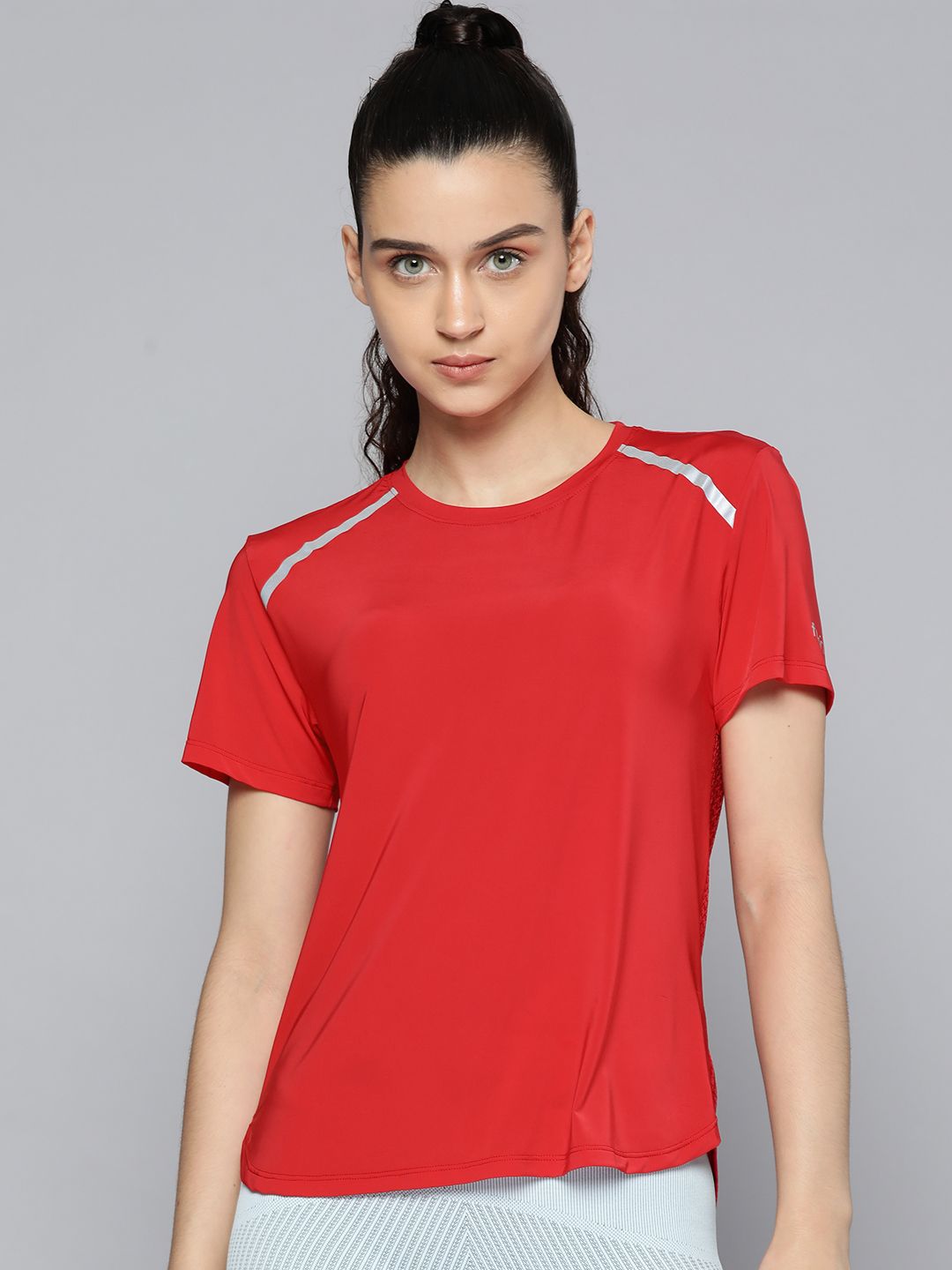 Fitkin Women Red Solid T-shirt Price in India